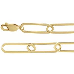 Men’s 14K Yellow Gold Paperclip-Style Chain