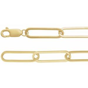 Men’s 14K Yellow Gold Paperclip-Style Chain