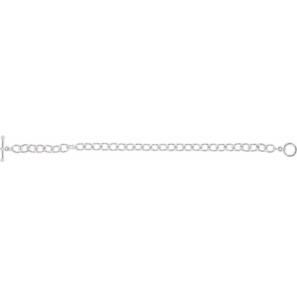 Sterling Silver Charm Cable Bracelet