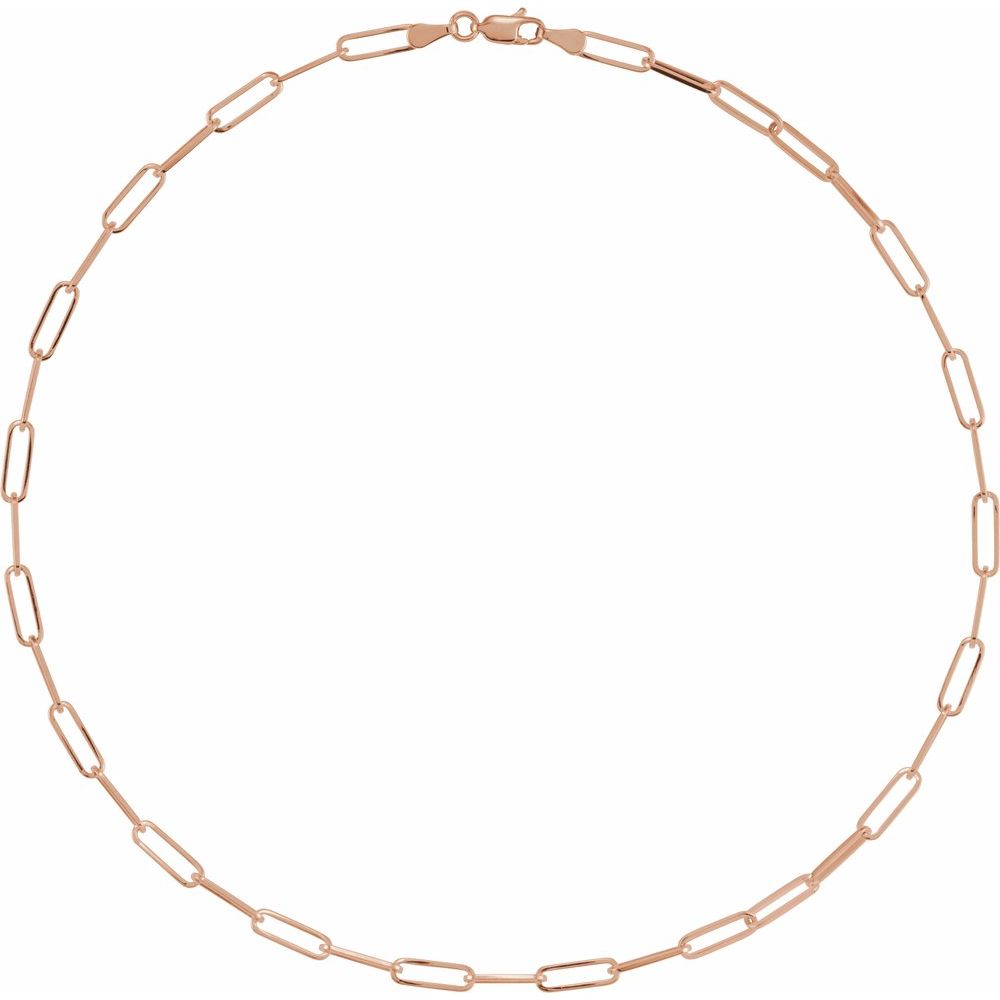 Men’s 14K Rose Gold Paperclip-Style Chain