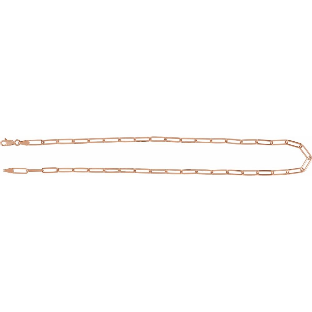 Men’s 14K Rose Gold Paperclip-Style Chain