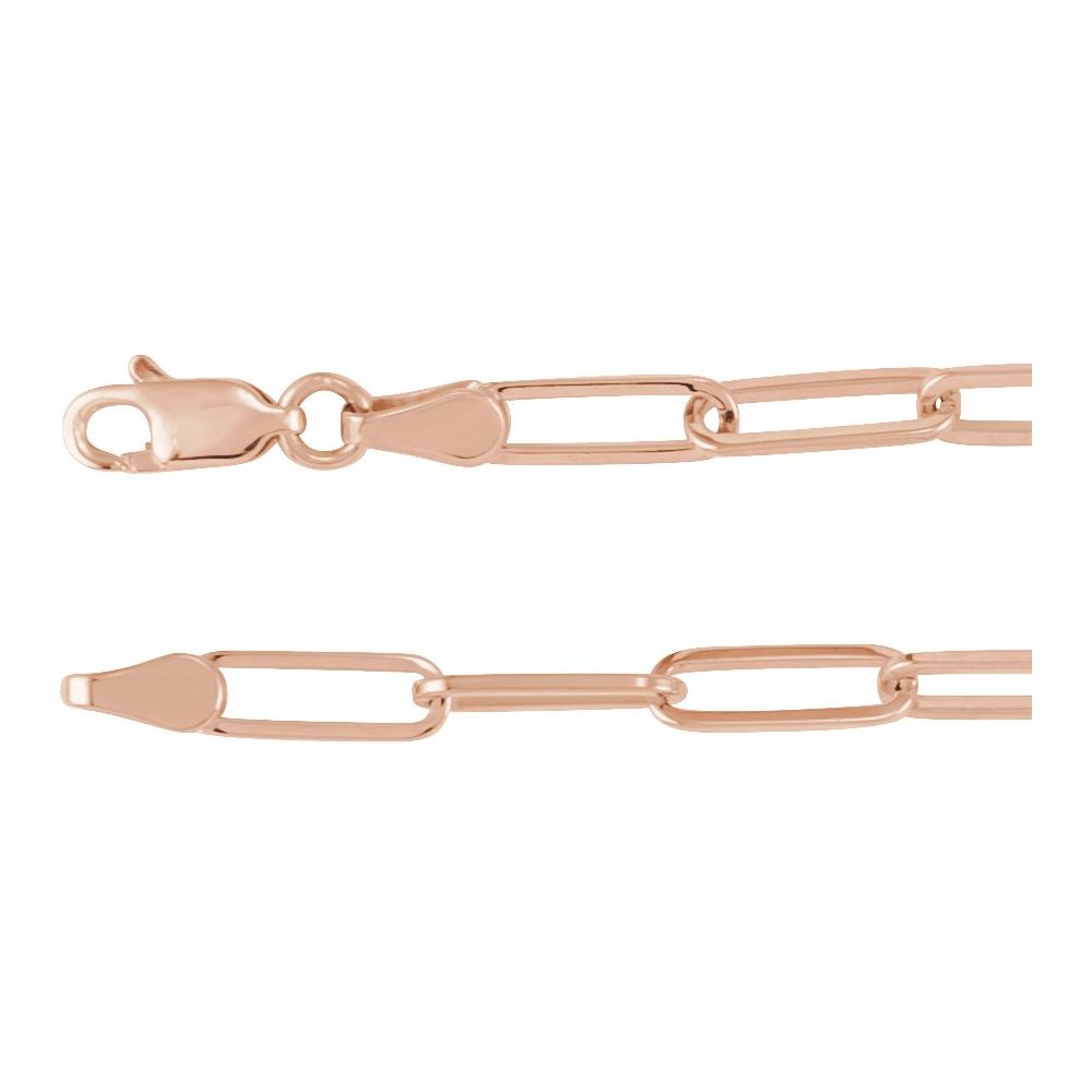 Men’s 14K Rose Gold Paperclip-Style Chain