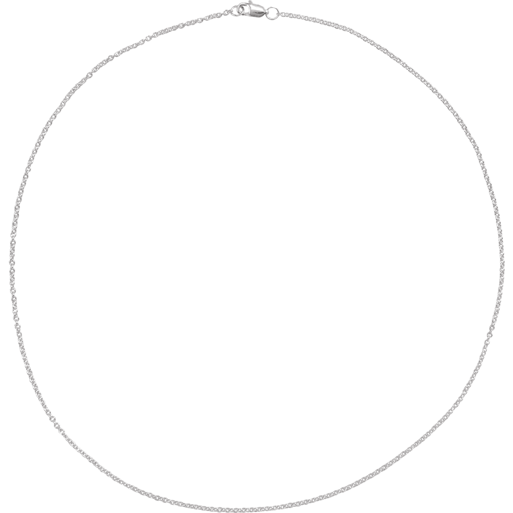 Rhodium-Plated Sterling Silver Cable Chain