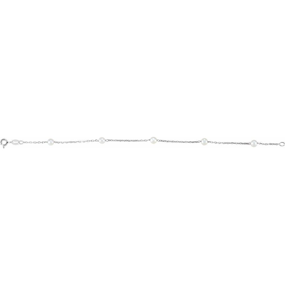 The Eternal Grace Pearl Bracelet – Sterling Silver & Freshwater Pearl Station Bracelet