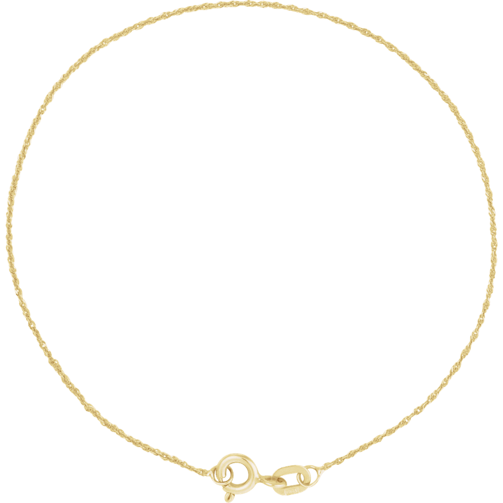 14K Yellow Gold Singapore Chain Bracelet