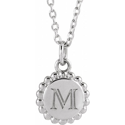 The "Mama" Engravable Beaded Disc Necklace | Sterling Silver