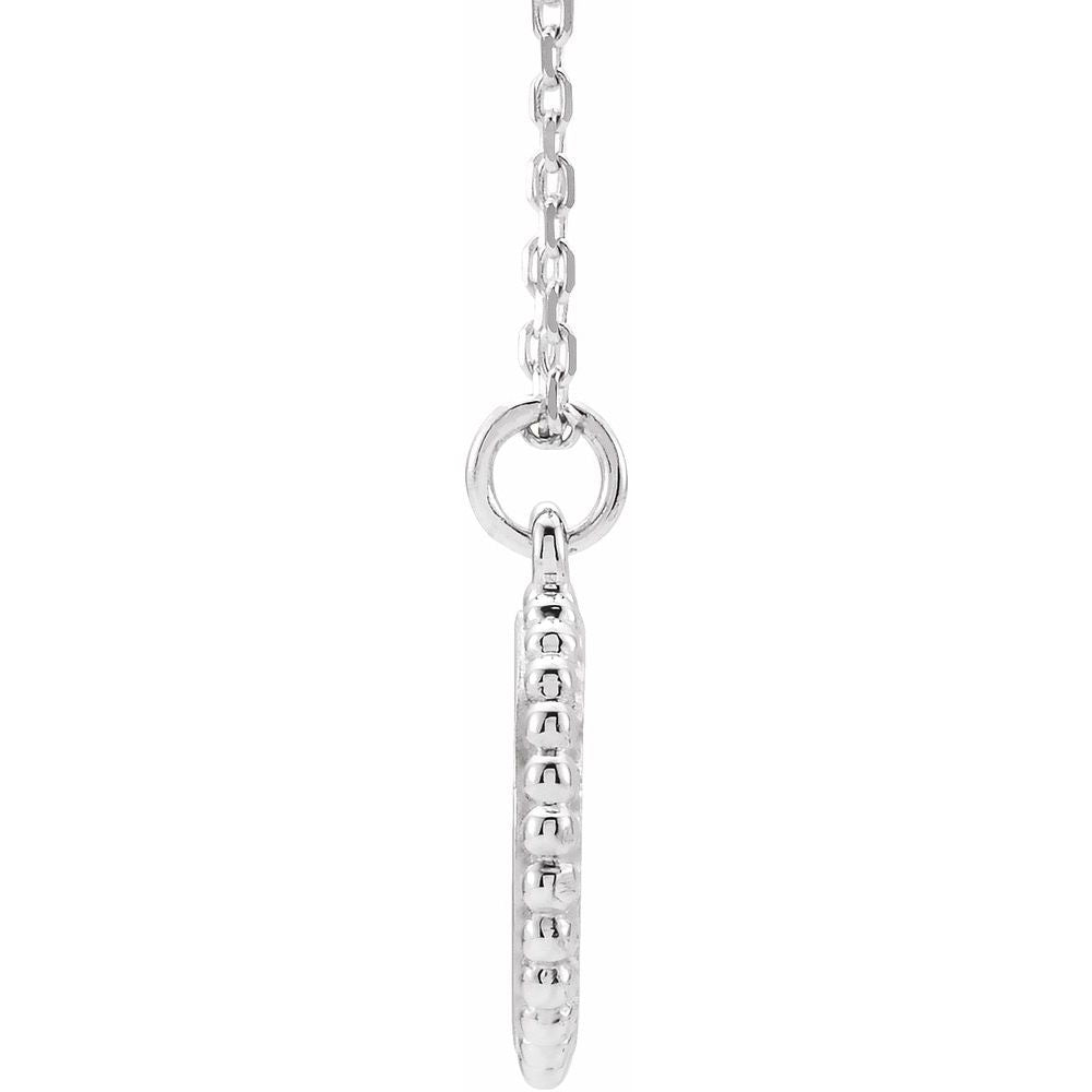 The "Mama" Engravable Beaded Disc Necklace | Sterling Silver