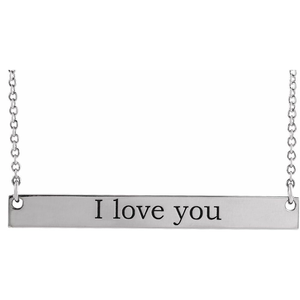 The Signature Engravable Bar Necklace – Sterling Silver