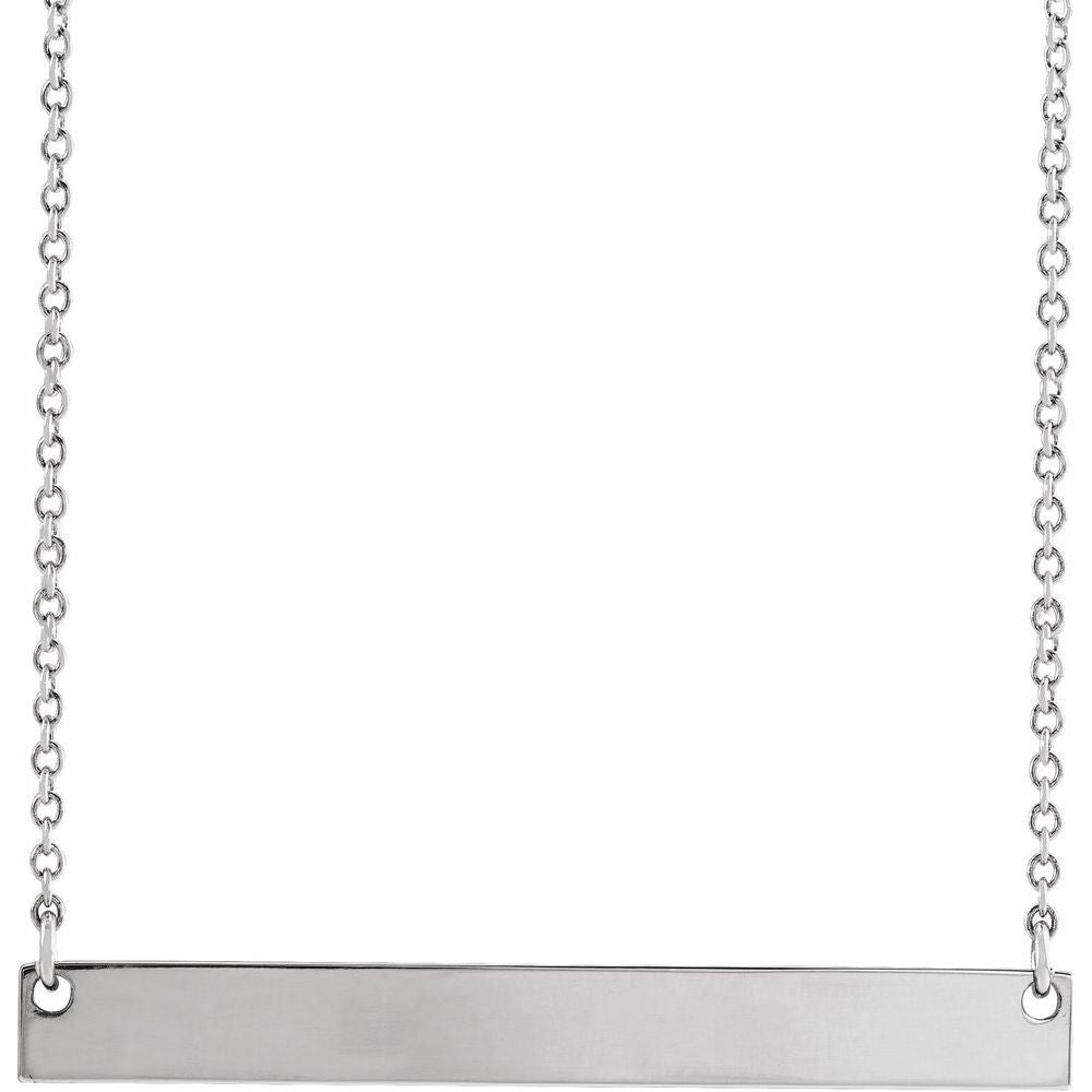 The Signature Engravable Bar Necklace – Sterling Silver