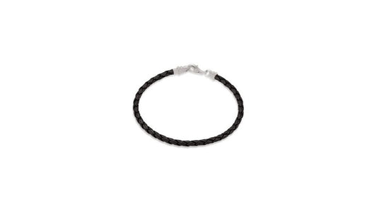 The Kera Signature Braided Leather & Silver Bracelet