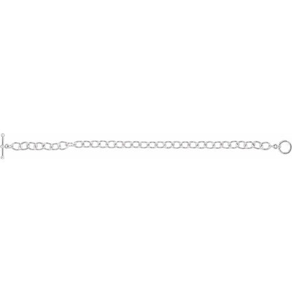 Sterling Silver Charm Cable Bracelet