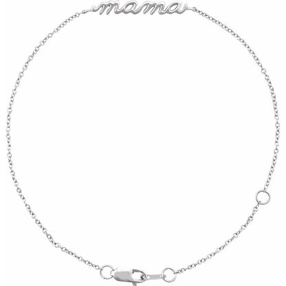 The "Mama" Script Link Bracelet – .925 Sterling Silver