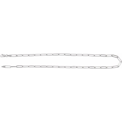 Men’s 14K White Gold Paperclip-Style Chain