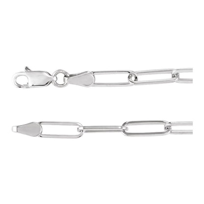 Men’s 14K White Gold Paperclip-Style Chain