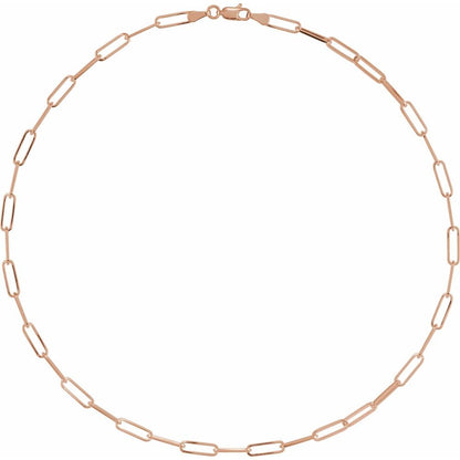 Men’s 14K Rose Gold Paperclip-Style Chain
