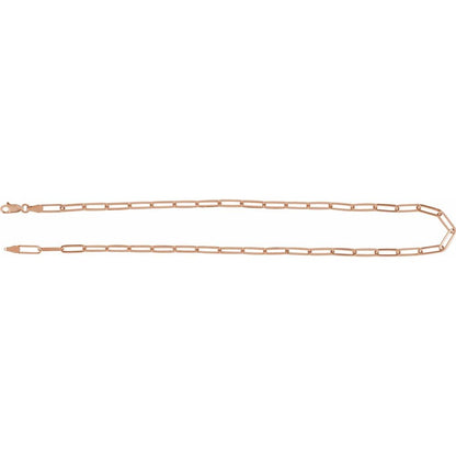 Men’s 14K Rose Gold Paperclip-Style Chain