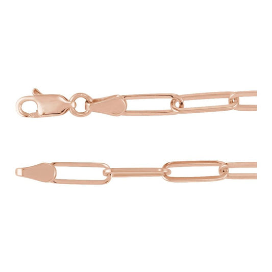 Men’s 14K Rose Gold Paperclip-Style Chain