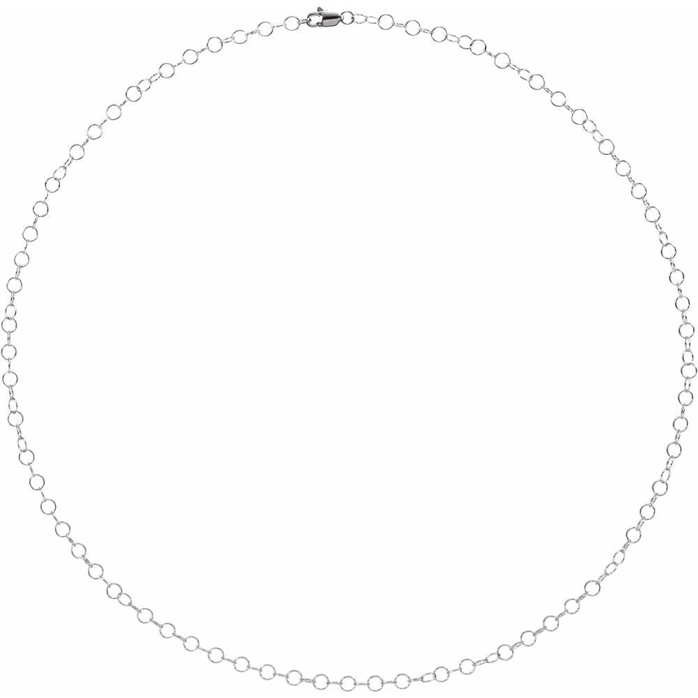 Men’s 14K White Gold Cable Chain