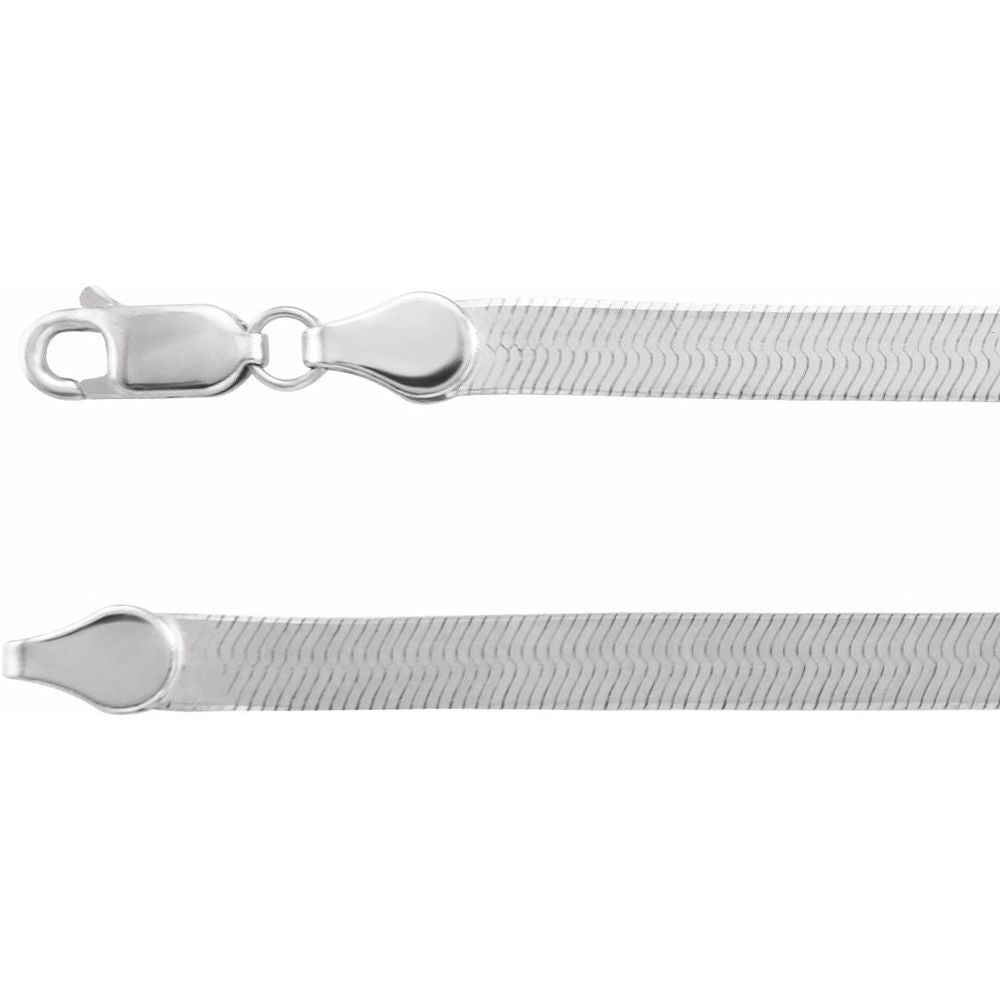 Men’s 14K White Gold Herringbone Chain