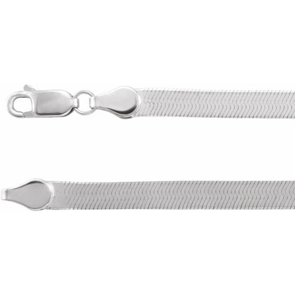 Men’s 14K White Gold Herringbone Chain