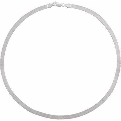 Men’s 14K White Gold Herringbone Chain