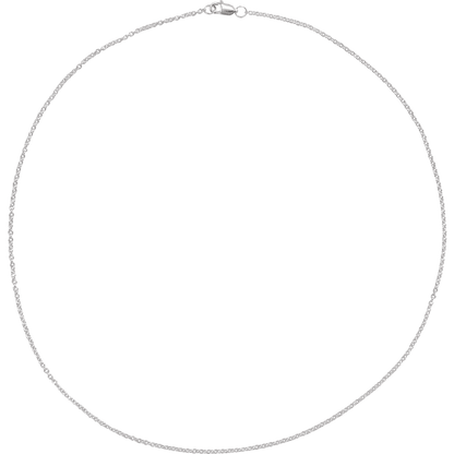 Rhodium-Plated Sterling Silver Cable Chain