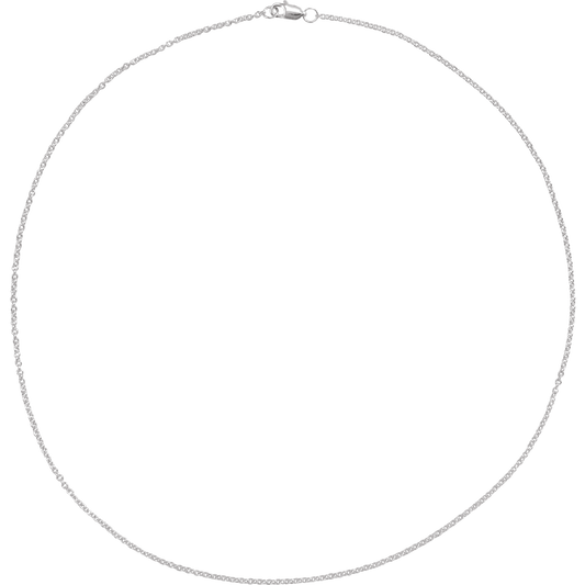Rhodium-Plated Sterling Silver Cable Chain