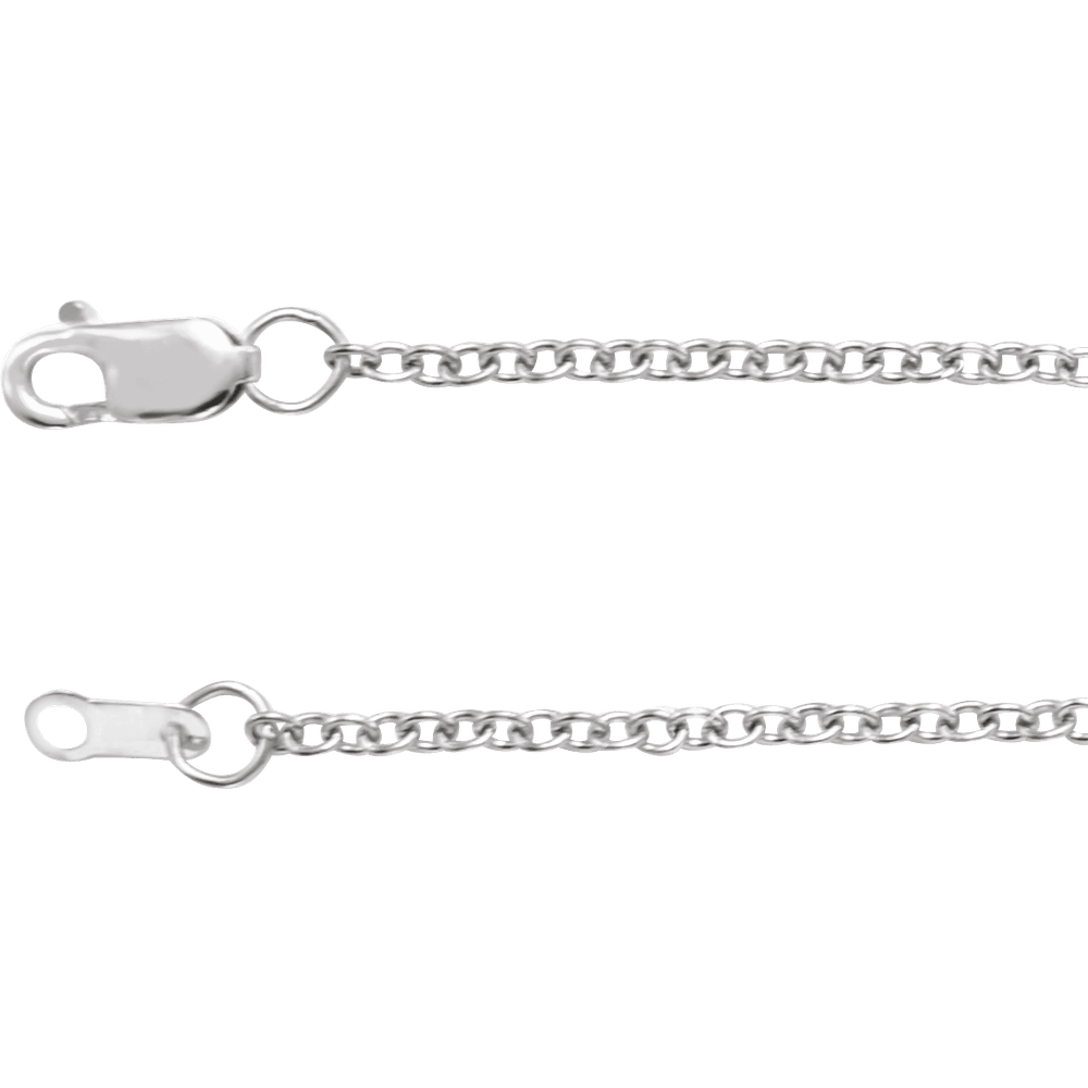 Rhodium-Plated Sterling Silver Cable Chain