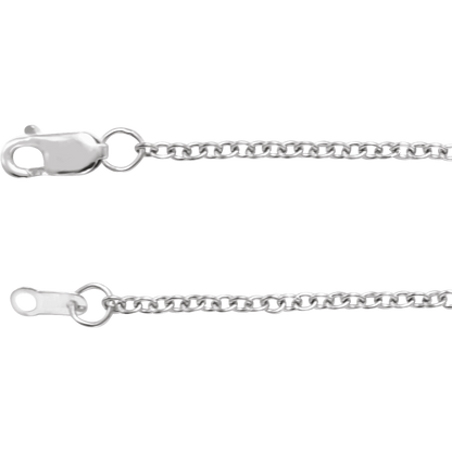 Rhodium-Plated Sterling Silver Cable Chain
