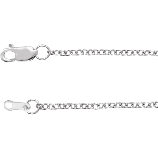 Rhodium-Plated Sterling Silver Cable Chain
