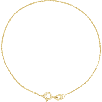 14K Yellow Gold Singapore Chain Bracelet