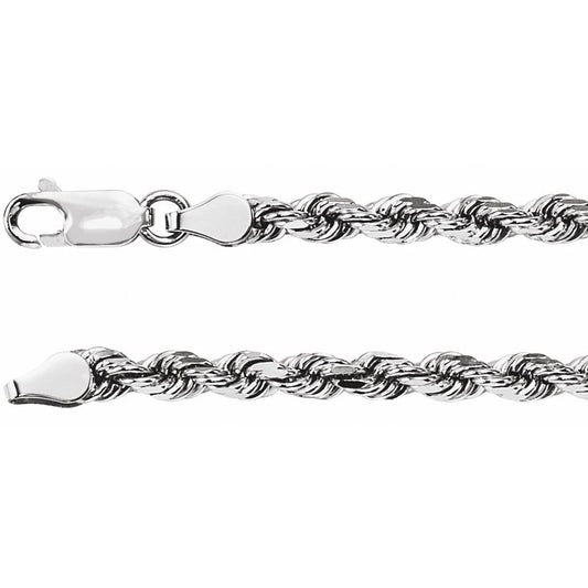 Men’s 14K White Gold Rope Chain