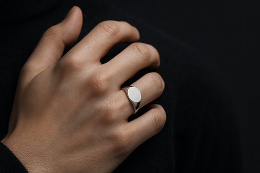 Sterling Silver Oval Signet Ring